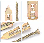 60pcs Drywall Self Drilling Anchors with Screws Kit, 30 Zinc Plated Steel Drywall Wall Anchors (0.47X1.18inch) & 30 Zinc Plated Screws, Easy Application No Drill or Holes in Wall - color: Yellow (0.47X1.18inch)