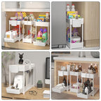 Sevenblue 3-Pack 2-Tier Under Sink Organizers with Sliding Drawers - color: White, size: 14.8 Inch