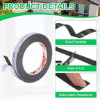 PATIKIL 5Roll Sponge Rubber Foam Tape, 5/8" W x 1/32" t x 16.4ft l Self-Adhesive Foam Insulation Tape Weather Stripping for Window Door Soundproofing Weatherstrip AC Seal Strip, Black - size: 5/8" x 1/32" x 16.4ft