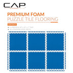 CAP 24-Inch EVA Interlocking Puzzle Mat, 1-Inch, Blue T Pattern, 1-Pack