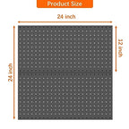 WALMANN 2 PCS 12x24 in Pegboard Panels, 24x24 in Tools Pegboards, Black - color: Black 12"*24", size: 24"*24"