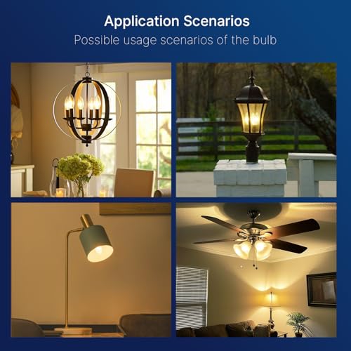 FLSNT 60W Equivalent LED Chandelier Light Bulbs, Dimmable LED B11 E12 Candelabra Base Bulbs, 3000K Warm White, 500LM, 12 Pack - color: 3000k Warm White, size: 12 Count (Pack of 1)