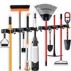 IMILLET 2 Pack Broom Holder Wall Mount, Heavy Duty Garage Organization - color: 4 Racks with 5 Hooks, size: 2 Pack
