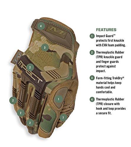 Mechanix Wear M-Pact MultiCam Tactical Gloves, Medium - color: Camouflage - Multicam, size: Medium