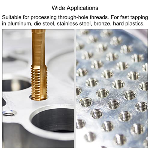 uxcell M2 x 0.4 Spiral Point Thread Tap and 1.6mm Drill Bit Set, Metric Titanium Plated Cobalt High Speed Steel Machine Screw Thread Tap Threading Tool (Pack of 2) - size: M2 x 0.4 + 1.6mm (Pack of 2)