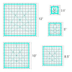 Quilting Rulers,5 Quilting Square Ruler(2.5", 5", 8.5", 10",12") - color: Dark Blue