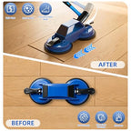 Floor Gap Fixer Tool for Laminate & Vinyl Plank Flooring, Heavy Duty Suction Puller for Floor Gap Repair, Floating Floor Installation Tool with 6 Adhesive Pads & Cleaning Blade