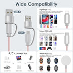 Travel Essentials,Multi Charging Cable for Apple Watch iPhone Charger Pink - color: Pink, size: 1pack-4ft