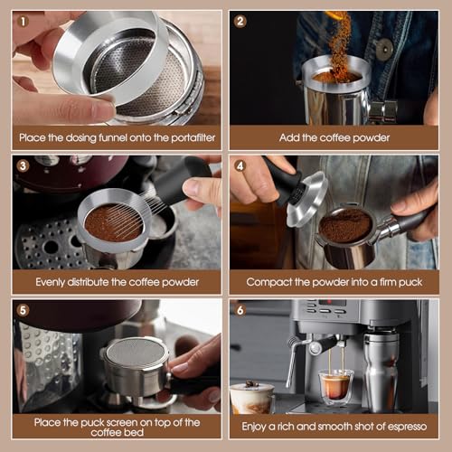 Reoszeank 58mm Espresso Accessories Kit, Tamper, WDT, Dosing Funnel - size: 58mm Fits Breville Dual Boiler/Oracle/Gaggia/E61