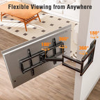 30" Long Arm TV Wall Mount for 42-75 Inch TVs, Full Motion Swivel and Tilt - size: TV 42-75". Arm 30"