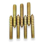 12 Pack 1/4-20 x 1-1/2 Inch Hanger Bolts 1/4-20" Double Headed Bolts 1/4 Wood Dowel Screw Self-Tapping Screw Hanger Bolts for Furniture Double Head Threaded Rods Bolt 37mm Length - size: 1/4-20"x1-1/2"-12PCS