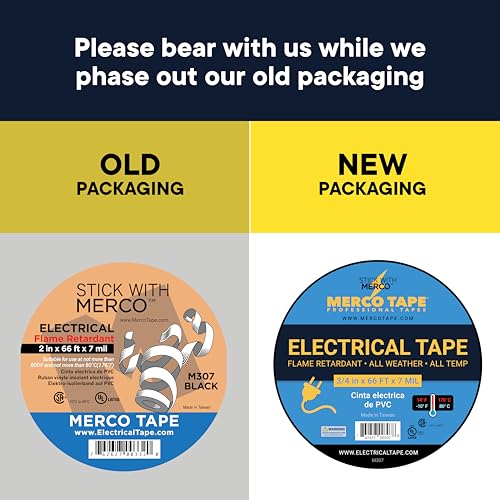 TAPEWELL Black Electric Tape, Professional Grade 3/4 inch x 66ft, PVC Electrical Insulating Tape for All Weather, U/L Approved, Waterproof, Home Improvement Electrical Equipment, Pack of 20 - size: Pack of 20