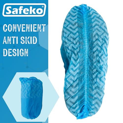 Premium Disposable Boot & Shoe Covers Booties, Durable, Non-Slip, Non-Toxic, Recyclable Protectors, Fits Most Shoes - Blue - 10 Packs of 100 (1000) - style: Blue Case of 1000