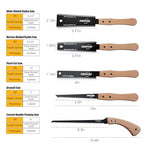 5PCS Hand Saw Set, SK5 Steel Blade, Hardened Teeth, Teflon Coating