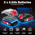 Sundpey 620In-lbs Brushless Cordless Drill Set, Electric Power Drill Set - color: Red