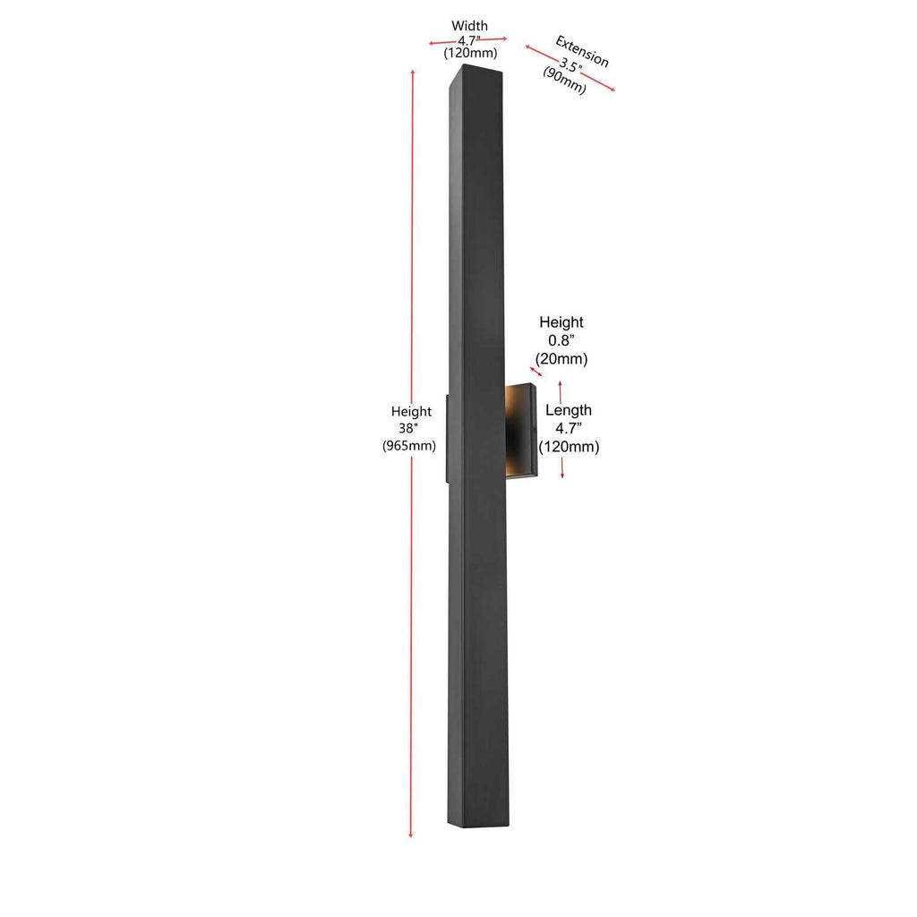 Open Box - Elegant Lighting OD505W38BK - Wall Sconces Outdoor Lighting