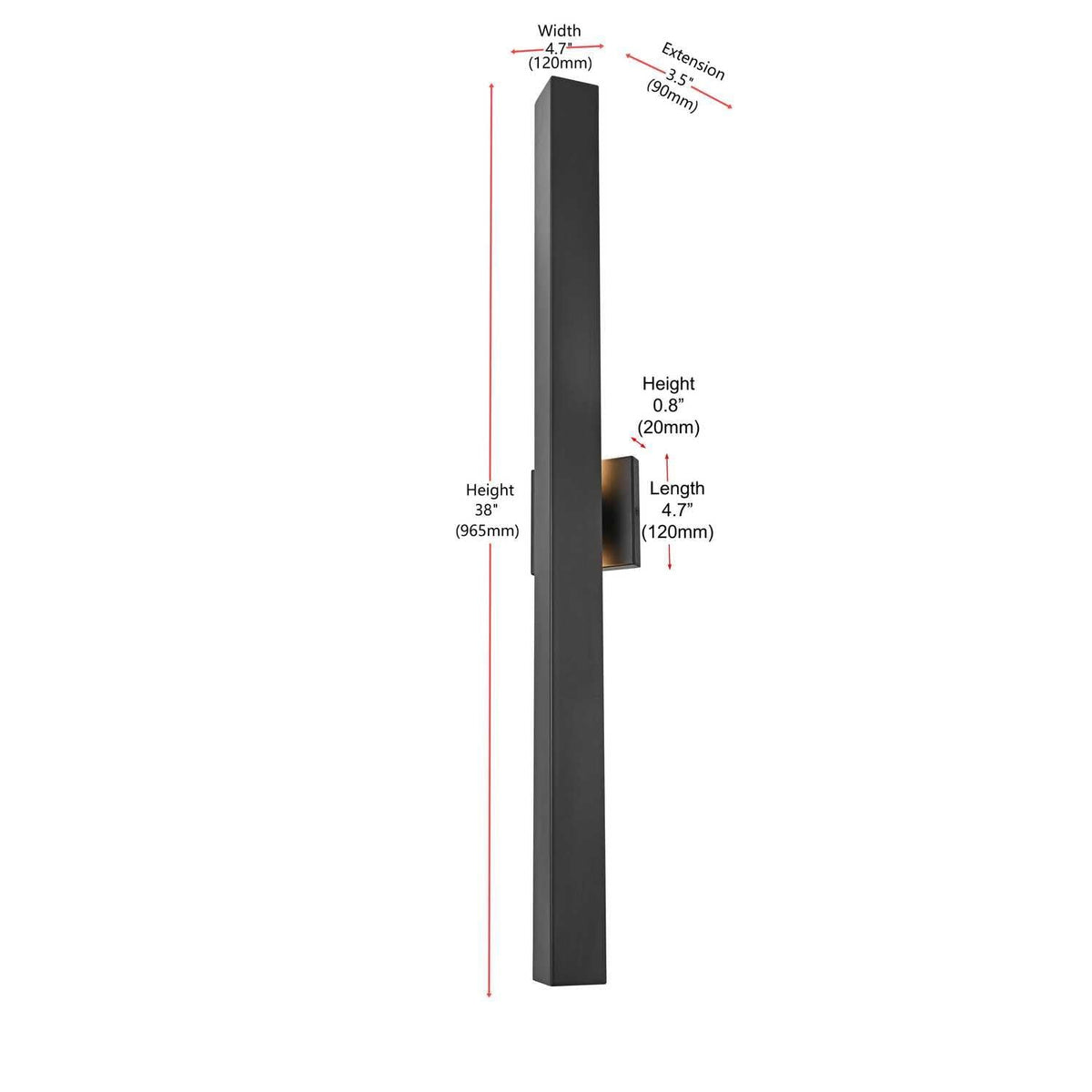 Open Box - Elegant Lighting OD505W38BK - Wall Sconces Outdoor Lighting