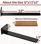 12 Inch Shelf Brackets, 10 Pack Floating Shelf Bracket, 1/5" Thick - size: 12 Inch, style: 10 Pack