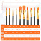 ESRICH 60PCS Paint Brushes, Paint Brush for Acrylic Painting - color: Black, size: 60