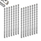 Geinxurn 3/8" x 8" SDS Plus Rotary Hammer Drill Bits, 15PCS Double Thread Masonry Drill Bits Set Carbide Tipped, Drilling in Brick, Stone and Concrete, Cement Walls - size: SDSBIT030808-015