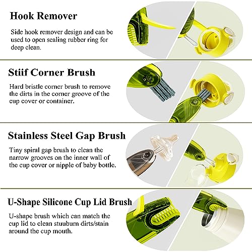 4 in 1 Multifunctional Cup Lid Cleaning Brush Set, 1pc Bright Blue, Plastic - style: 1pc Bright Blue 4in1
