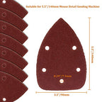 Mouse Detail Sander Sandpaper, 80 Grit, 5 Hole, 50 Pcs - size: 80 Grit - 50 Pcs