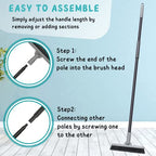 Grout Brush with Long Handle, 49'' Tile Cleaner Tool for Shower, Floors Scrubber for Bathroom Cleaning