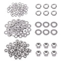 Swpeet 150Pcs SAE 304 Stainless Steel #6-32" Hex Nuts and #6 Flat Washers with #6 Split Lock Washers Assortment Kit, Coarse Thread Hexagon Nut for Home Automotive Shop Use - size: #6-32 Hex Nuts & Washers