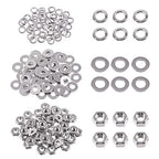 Swpeet 150Pcs SAE 304 Stainless Steel #6-32" Hex Nuts and #6 Flat Washers with #6 Split Lock Washers Assortment Kit, Coarse Thread Hexagon Nut for Home Automotive Shop Use - size: #6-32 Hex Nuts & Washers