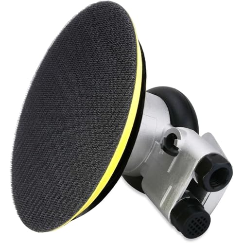 Random Orbital Air Sander 5" Pneumatic Palm Sander DA Sander, Low Vibration Noise Reduction, 12000 RPM, Hook & Loop, for Auto Body, Car Detailing, Wood, Metal Polishing & Buffing - size: 5 inch