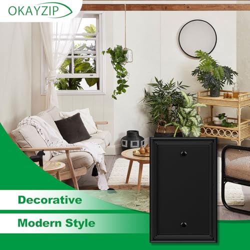Matte Black Decorative Single Blank Light Switch Covers Wall Plate - size: 1 Blank 4 Pack