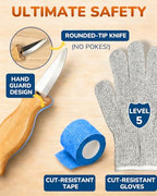 Wood Carving Whittling Kit for Kids: Round-Tip Knife Set with Storage Bag