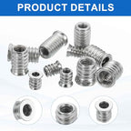 MECCANIXITY 6Pcs Threaded Inserts Nuts, M6x25mm Hex Socket Drive Nut Inserts for Wood - 304 Stainless Steel Screws Furniture Screw in Nuts Bolt Fastener Connector Wood - size: M6x25mm