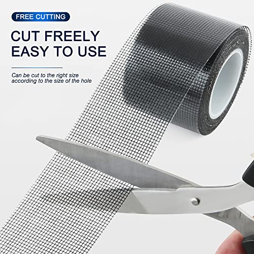 SANKEMU Window Screen Repair Kit 2 in X 16.5FT 3-Layer Strong Adhesive & Waterproof Tape Fiberglass Covering mesh, Repair for Window Screen and Screen Door tears Holes (Pack of 2) - size: 2 in X 16.5FT (Pack of 2)
