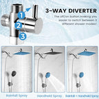 Shower Head with Handheld,High Pressure Chrome Rain Shower Head - color: A-Chrome, style: Rectangular 12"