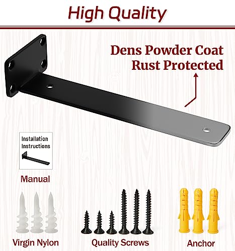 10 Inch Shelf Brackets, 8 Pack Floating Shelf Bracket, 1/5" Thick - size: 10 Inch, style: 8 Pack