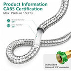 Short Metal Garden Hose Connector 10FT, Stainless Steel Small Hose Extension Adapter for Hose Reel, Flexible, Lightweight & Heavy Duty Water Pipe, No Kinking Outdoor Water Hose for Yard - size: 10FT