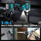 Cordless Impact Wrench, 1180Ft-lbs (1600N.m) Impact Driver – 1/2 Inch 3-in-1 Impact Gun, 21V High Torque 2500RPM with 2 x 4.0Ah Battery, Brushless Impact Wrench Set for Car/Truck/Mower (A)
