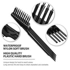 Boao 2 Pack Hair Brush Cleaner,Wood Color,Black Polished Wooden Handle Rake - color: Black, Wood Color, style: Black Polished Wooden Handle Rake
