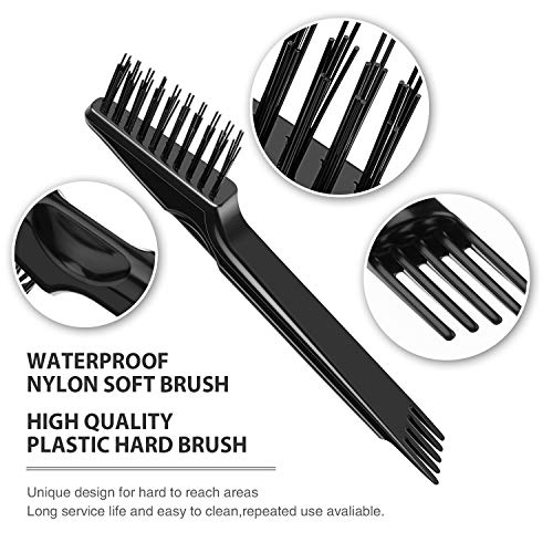 Boao 2 Pack Hair Brush Cleaner,Black,Wood Color,Polished Wooden Handle Rake - color: Black, Wood Color, style: Polished Wooden Handle Rake
