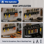 Screwdriver Organizer Wall Mount, 2 Pack Metal Tool Holder Rack