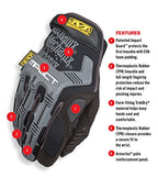 Mechanix Wear M-Pact Touchscreen Work Gloves, Small, Black - color: Black/Grey, size: Small