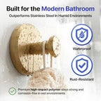 HOME SO Suction Cup Hooks for Shower & Bathroom Towel Holder 2-Pack Gold - color: Brushed Gold, size: 2 Pack