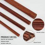 OLYCRFAT 14 Pcs 4 Size Walnut Dowel Rods 6 Inch Length Dowel Rods Wood Sticks Unfinished Round Sticks Wooden Carving Blocks Waxed Wooden Sticks for Building Model Material DIY Craft - Coconut Brown - color: Round - Walnut Wood