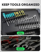 ALOANES Magnetic Screwdriver Organizer 36-Slot Black 3PC for Toolbox - color: Black