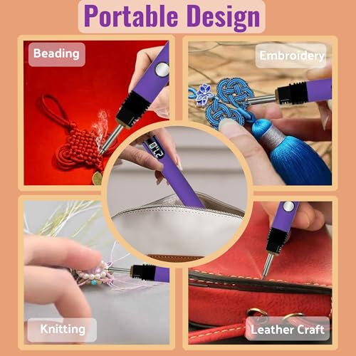 Rechargeable Wire Burning Kit, Digital Wire Burning Tool, Suitable for Bead Stringing, Leather Craftsmanship, Sewing, Weaving, Wax Carving, Wood Stamping, Pink - color: Pingk