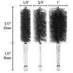 Quadruple Wire Twist Professional ID Copper Tube Pipe Cleaner for Fittings 6pcs, 1/2" 3/4" 1" Pipe Cleaning Brush Set, Stainless Steel Wire Bore Brushes for Power Drill, 1/4 Inch Hex Shank - style: 6-Piece Set