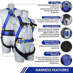 TT TRSMIMA Safety Harness Fall Protection Kit: Roofing Harness for Work - style: Blue