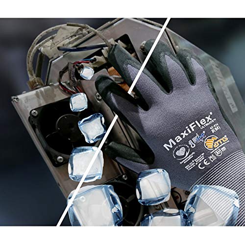 MaxiFlex Cut 34-8743 Cut Resistant Nitrile Coated Work Gloves with Green Knit Shell and Premium Nitrile Coated Micro-Foam Grip on Palm & Fingers - size: X-Large