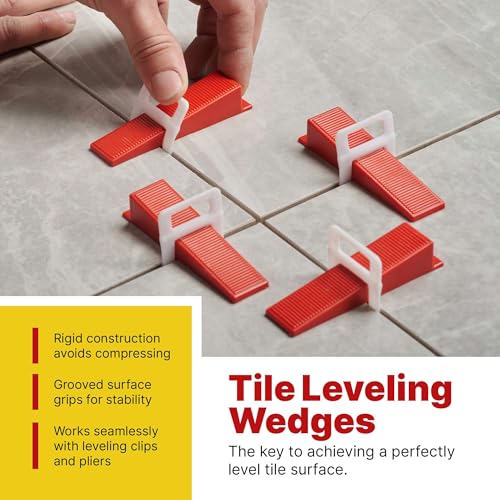 3000 Pcs Wedges for Tile Leveling System - Saves You Time for Perfect Precise Installation of Ceramic Tiles - Get Professional Results for Your Shower, Bathroom, Backsplash - size: 3000 Wedges